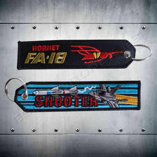 Llavero bordado F/A-18 HORNET Shooter.