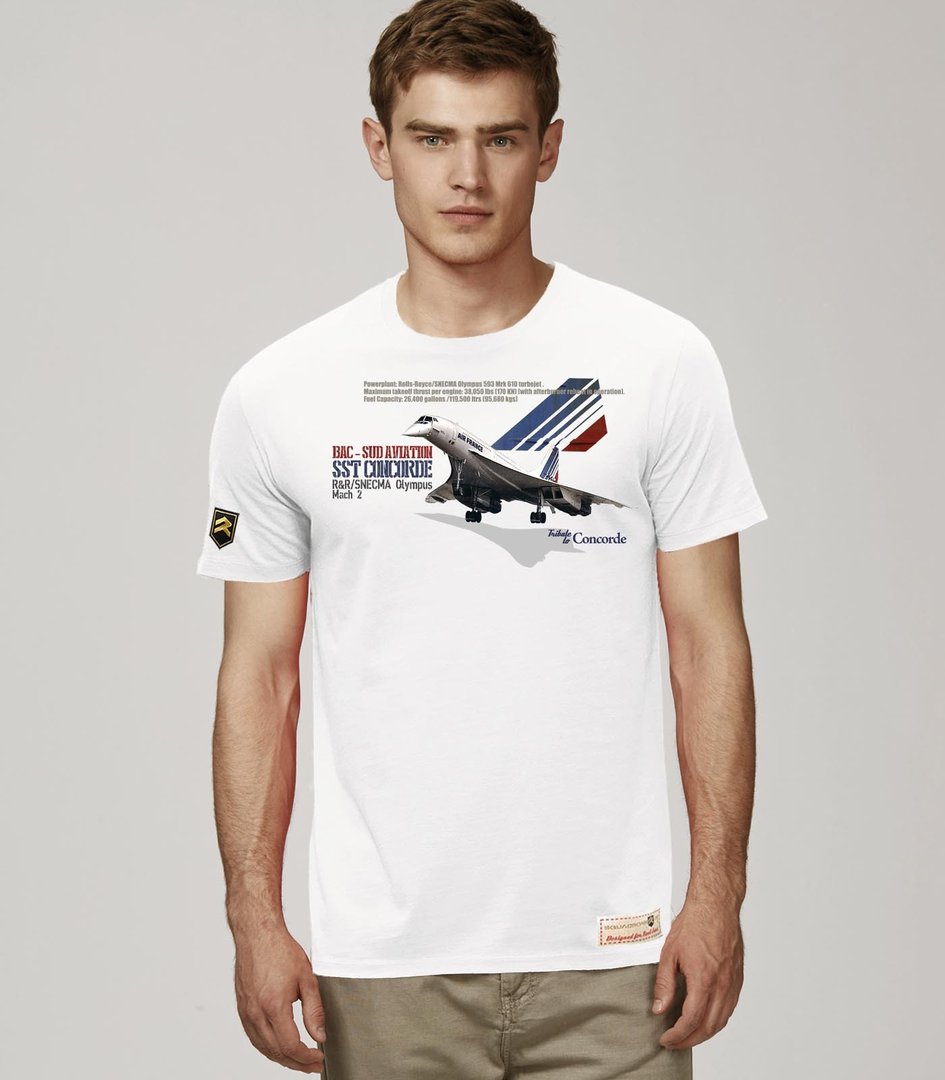 Camiseta Concorde SST Air France Premium color blanco - Escuadrones®
