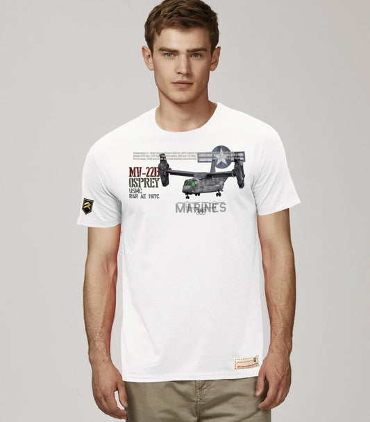 Camiseta MV-22B Osprey Marines Premium color blanco - Escuadrones®
