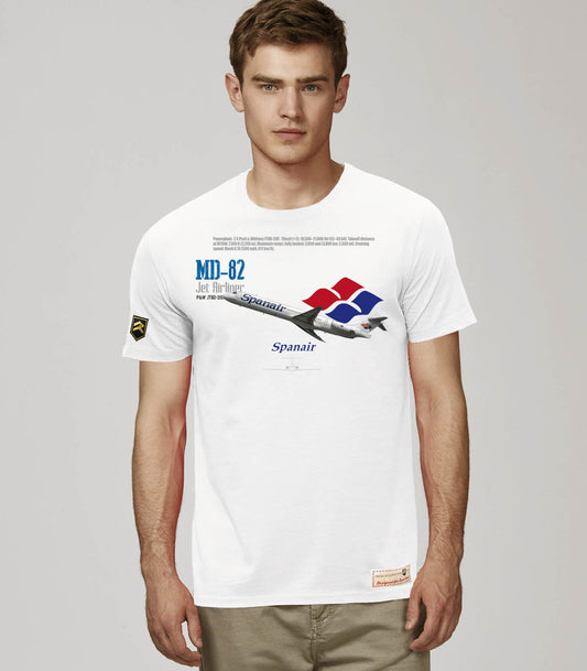 Camiseta Spanair MD-82 Premium blanca - Escuadrones®

