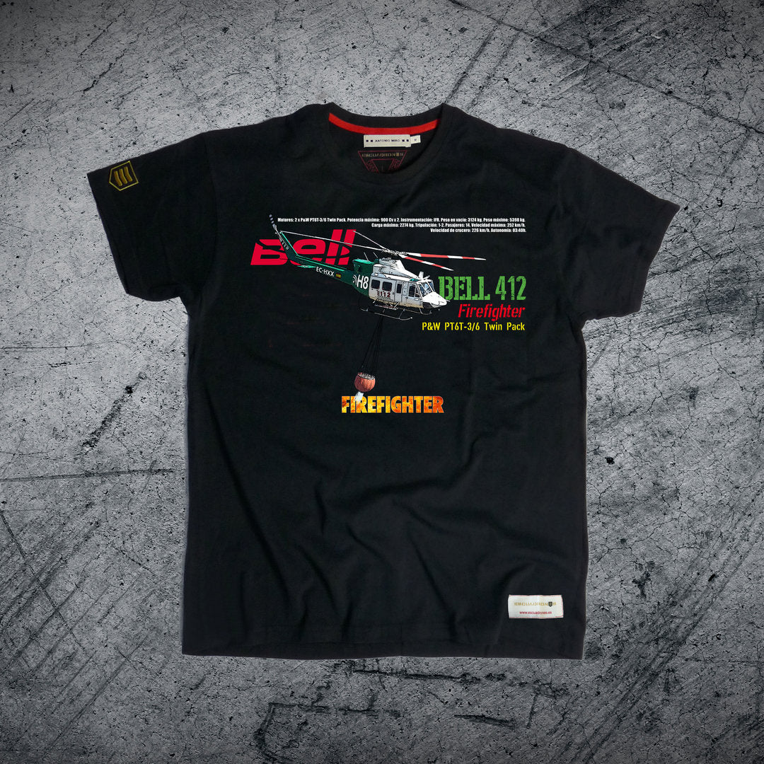 Camiseta Helicóptero BELL 412 FIREFIGHTER PREMIUM