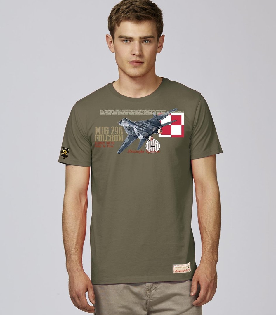 Camiseta MiG-29A Fulcrum Polish Air Force Premium color caqui - Escuadrones®
