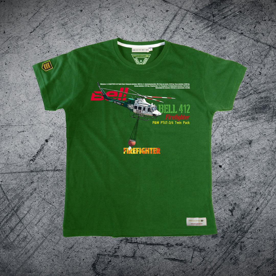 Camiseta Helicóptero BELL 412 FIREFIGHTER PREMIUM