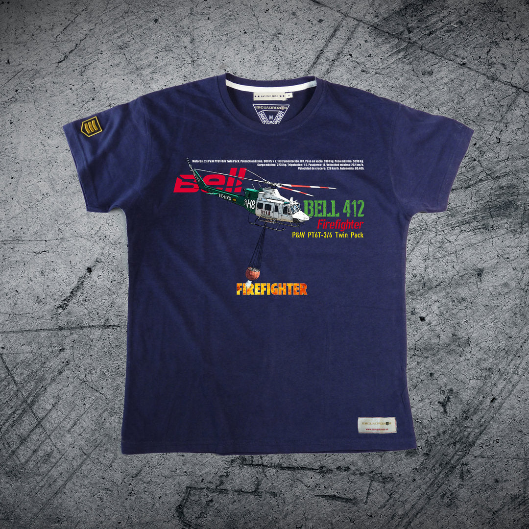 Camiseta Helicóptero BELL 412 FIREFIGHTER PREMIUM