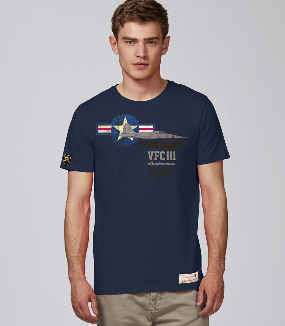 Camiseta F-5N Aggressor Tiger II PREMIUM color azul marino - Aviación militar

