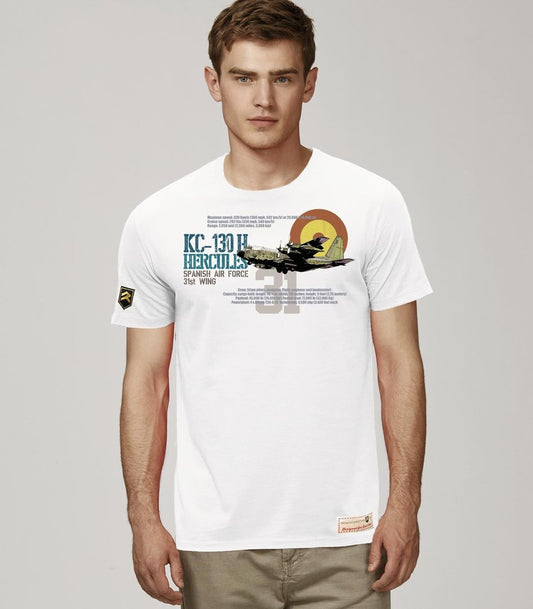 Camiseta KC-130H Hércules ALA 31 PREMIUM color blanco - Aviación militar española
