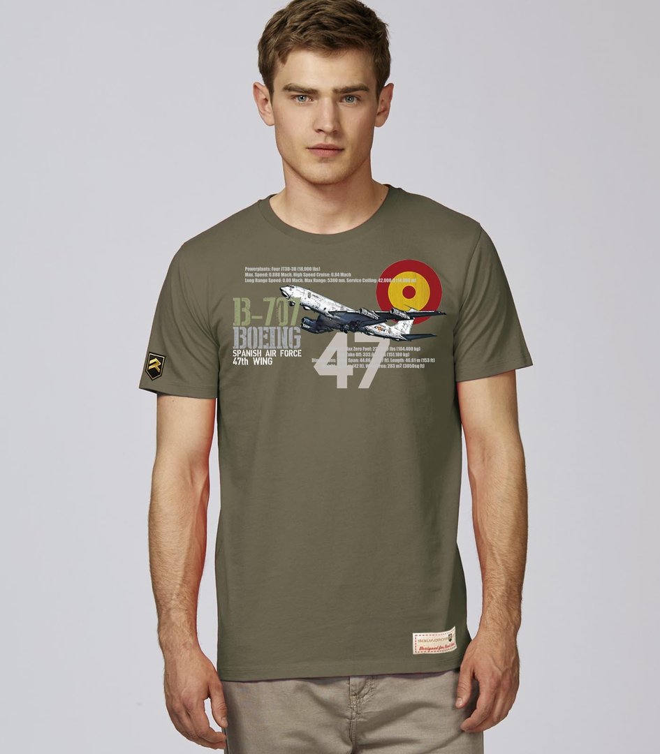 Camiseta B-707 Boeing 47 Grupo PREMIUM color caqui - Aviación militar española
