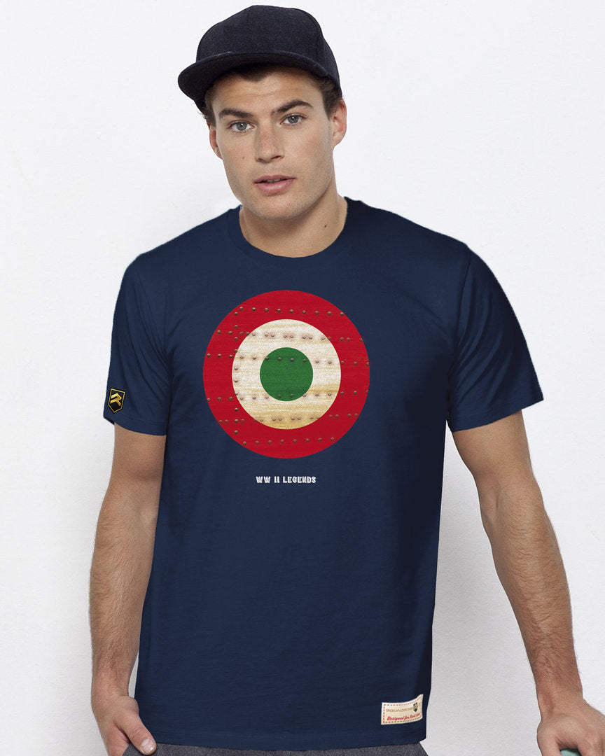 Camiseta WWII Legends Retro Italia Premium roja con logo en HD Print - Vista frontal
