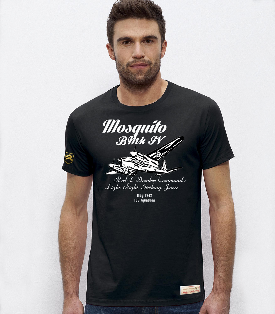Camiseta De Havilland Mosquito Mk IV RAF WWII Premium - Diseño Wooden Wonder bombardero británico
