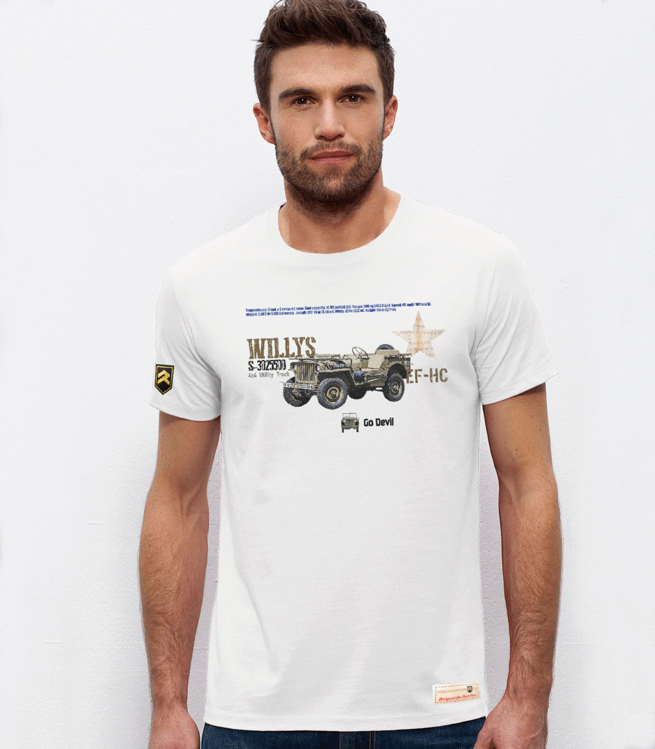Camiseta militar PREMIUM Jeep Willys ARMY USA