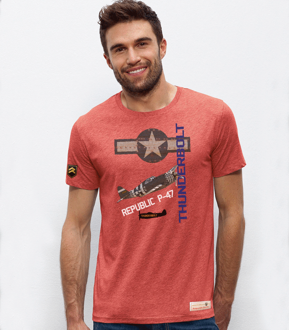 Camiseta militar P-47 Thunderbolt USAF WWII Premium - Diseño exclusivo caza-bombardero legendario Segunda Guerra