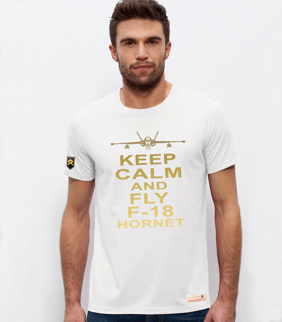 Camiseta militar PREMIUM F-18 Hornet KEEP CALM