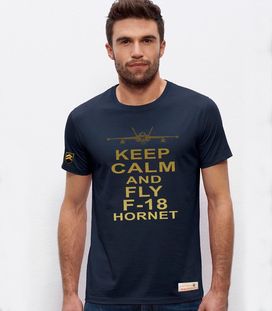 Camiseta militar PREMIUM F-18 Hornet KEEP CALM
