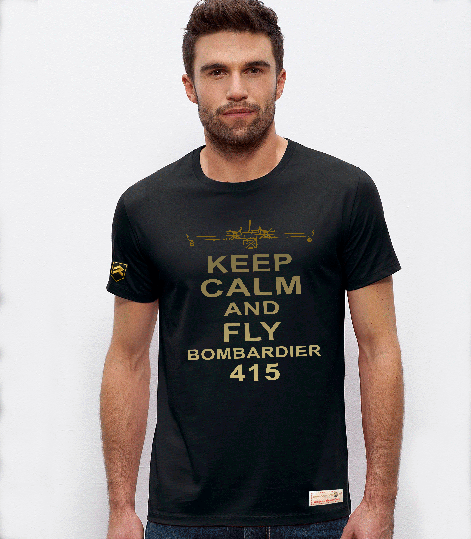 Camiseta PREMIUM Keep Calm CL-415 negra - 43 Grupo Ejército del Aire extinción incendios HD
