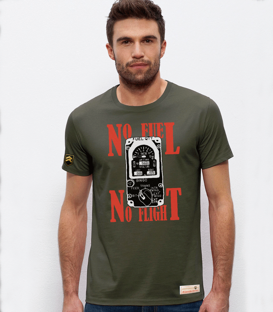 Camiseta militar NO FUEL, NO FLIGHT