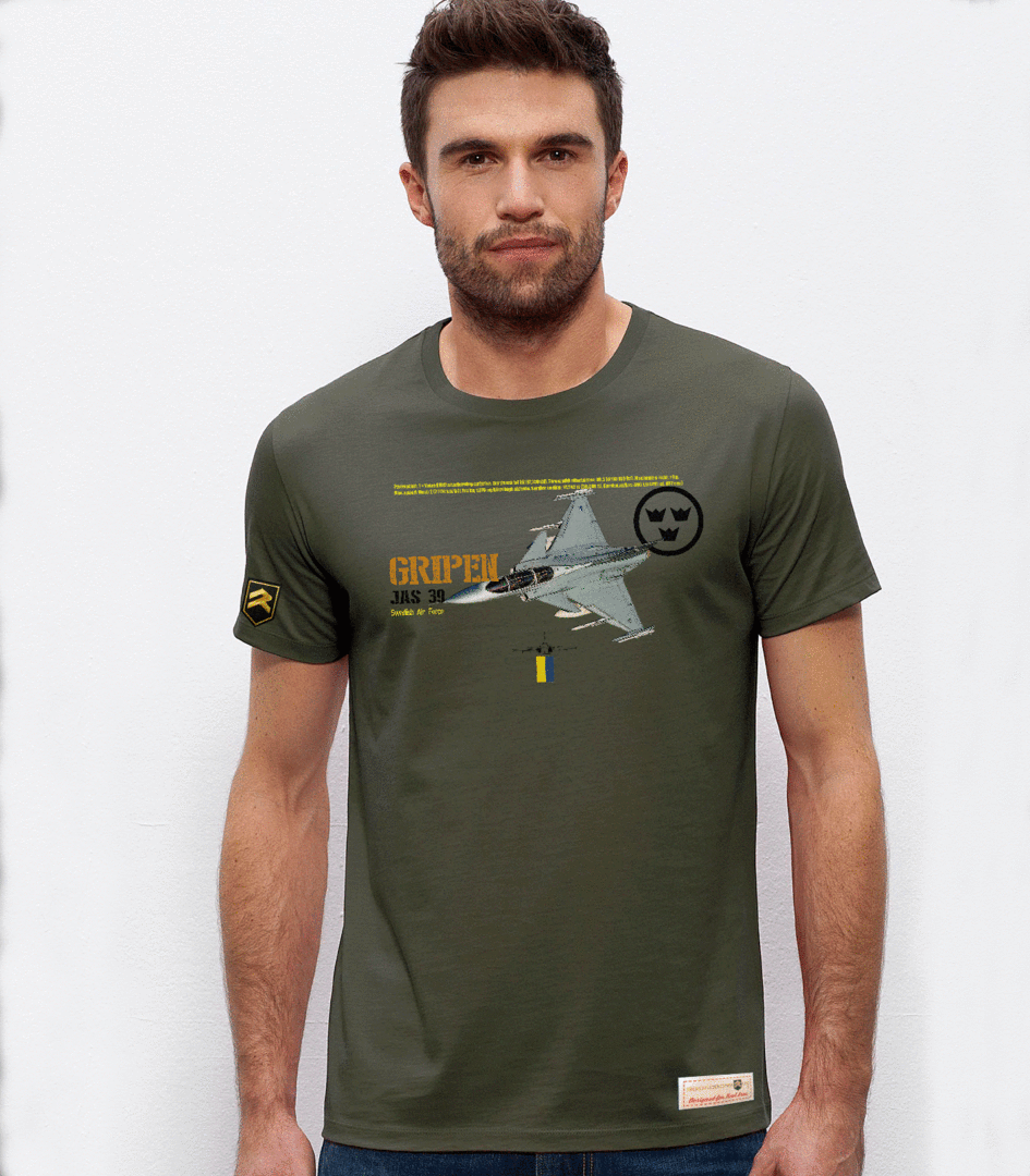 Camiseta militar PREMIUM Performance JAS 39 GRIPEN Swedish Air Force
