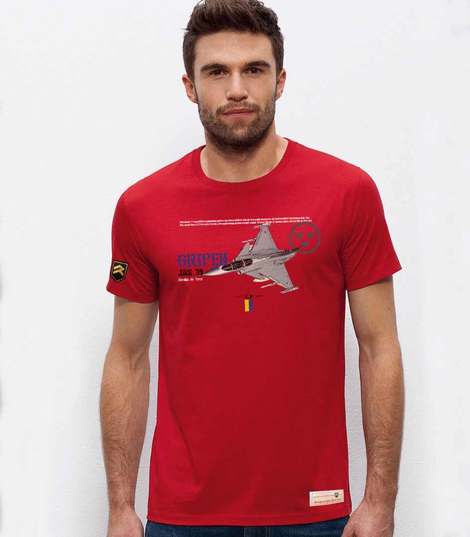Camiseta militar PREMIUM Performance JAS 39 GRIPEN Swedish Air Force