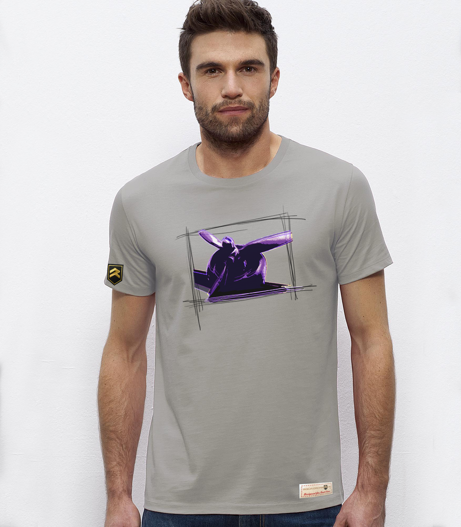 Camiseta premium Propeller gris - Diseño hélice aeronáutica Colección COLO
