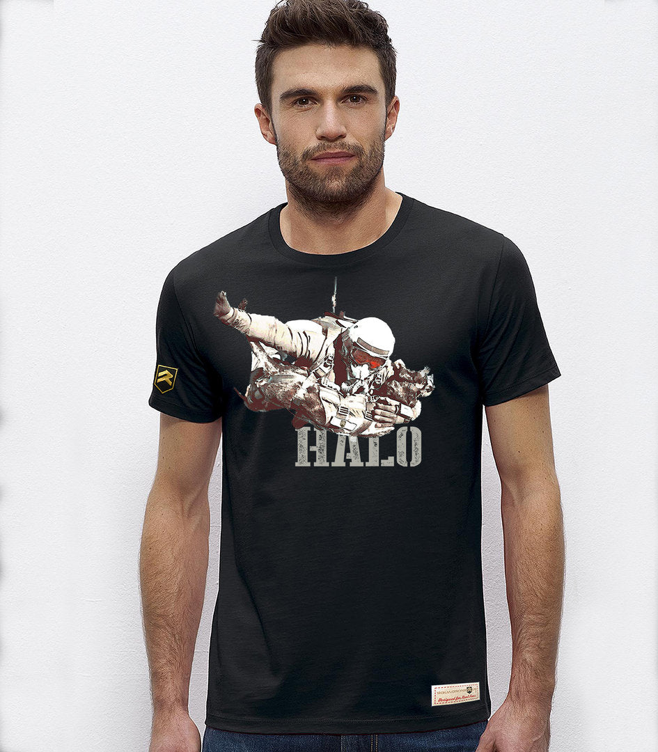 Camiseta paracaidista HALO color negro - Escuadrones aviación militar
