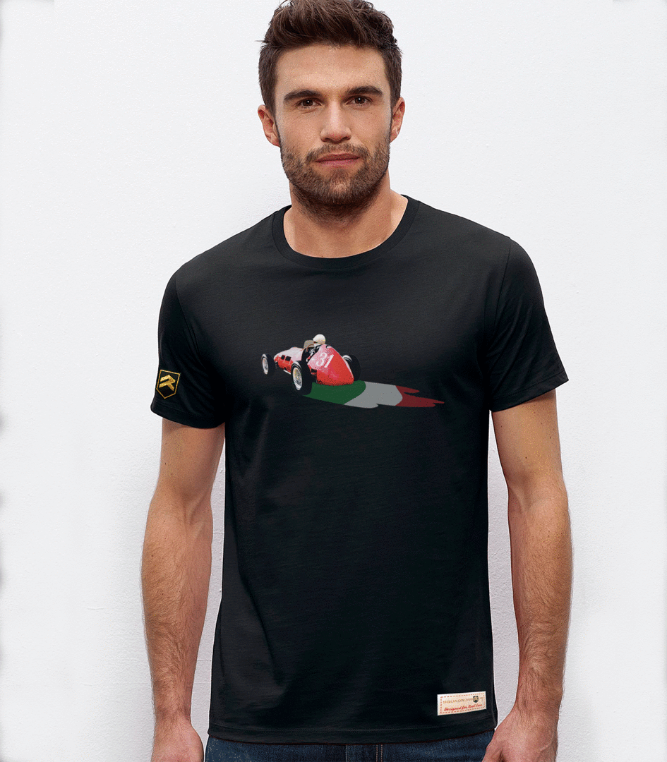 Camiseta Maserati Grand Prix color negro - Diseño vintage Fórmula 1 algodón orgánico OCS
