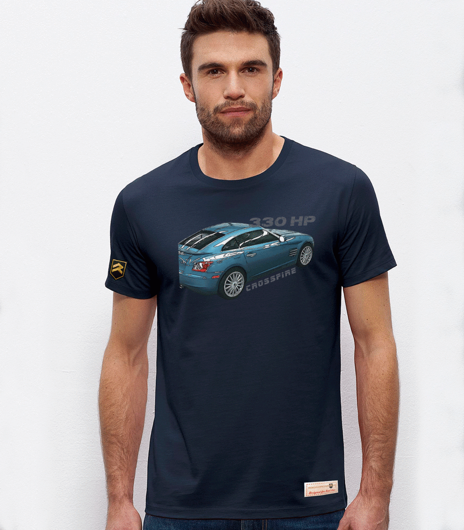 Camiseta Chrysler Crossfire color azul marino - Diseño deportivo americano exclusivo

