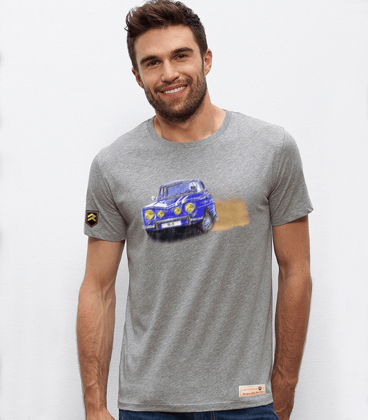 Camiseta Renault R-8 Smoking color gris jaspeado - Diseño coche clásico francés vintage
