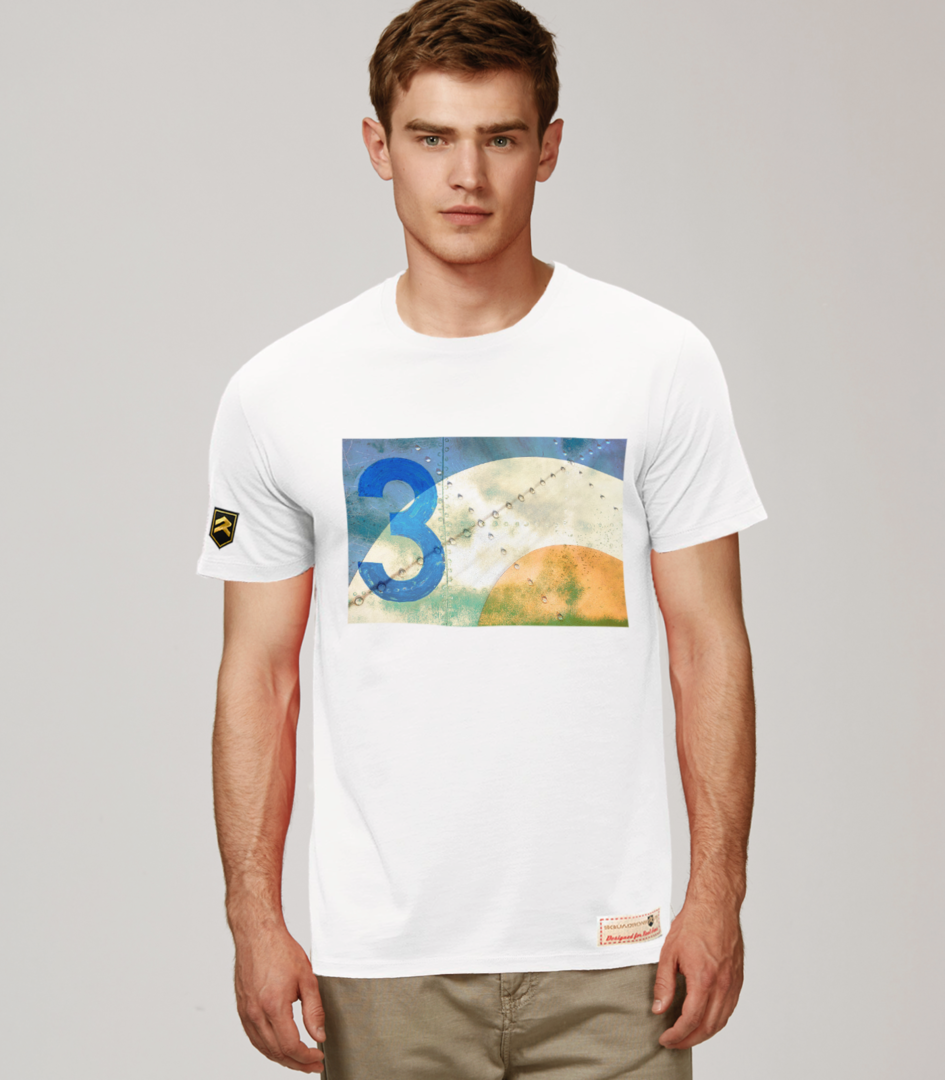 Camiseta militar premium Rusty RAF Number 3 en color blanco - Royal Air Force vintage algodón orgánico
