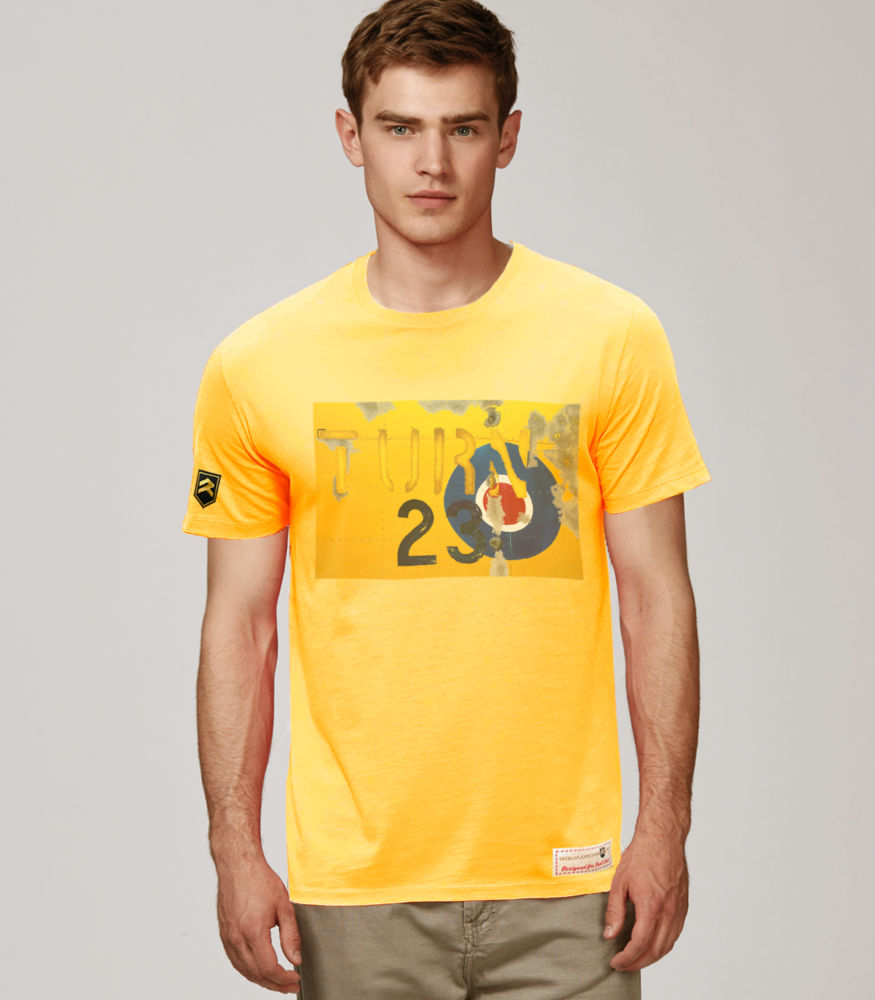 Camiseta militar premium Rusty RAF Yellow 23 - Diseño vintage Royal Air Force británica, color amarillo
