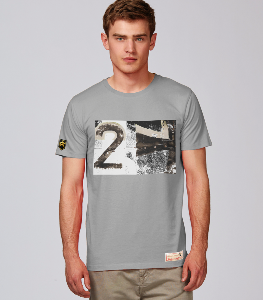 Camiseta militar premium Rusty Luftwaffe Number 2 - Diseño vintage aviación alemana, color gris

