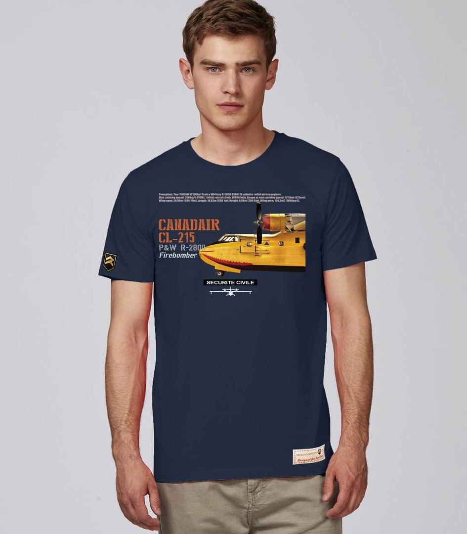 Camiseta CL-215 Canadair Sécurité Civile Premium azul marino - Extinción incendios forestales
