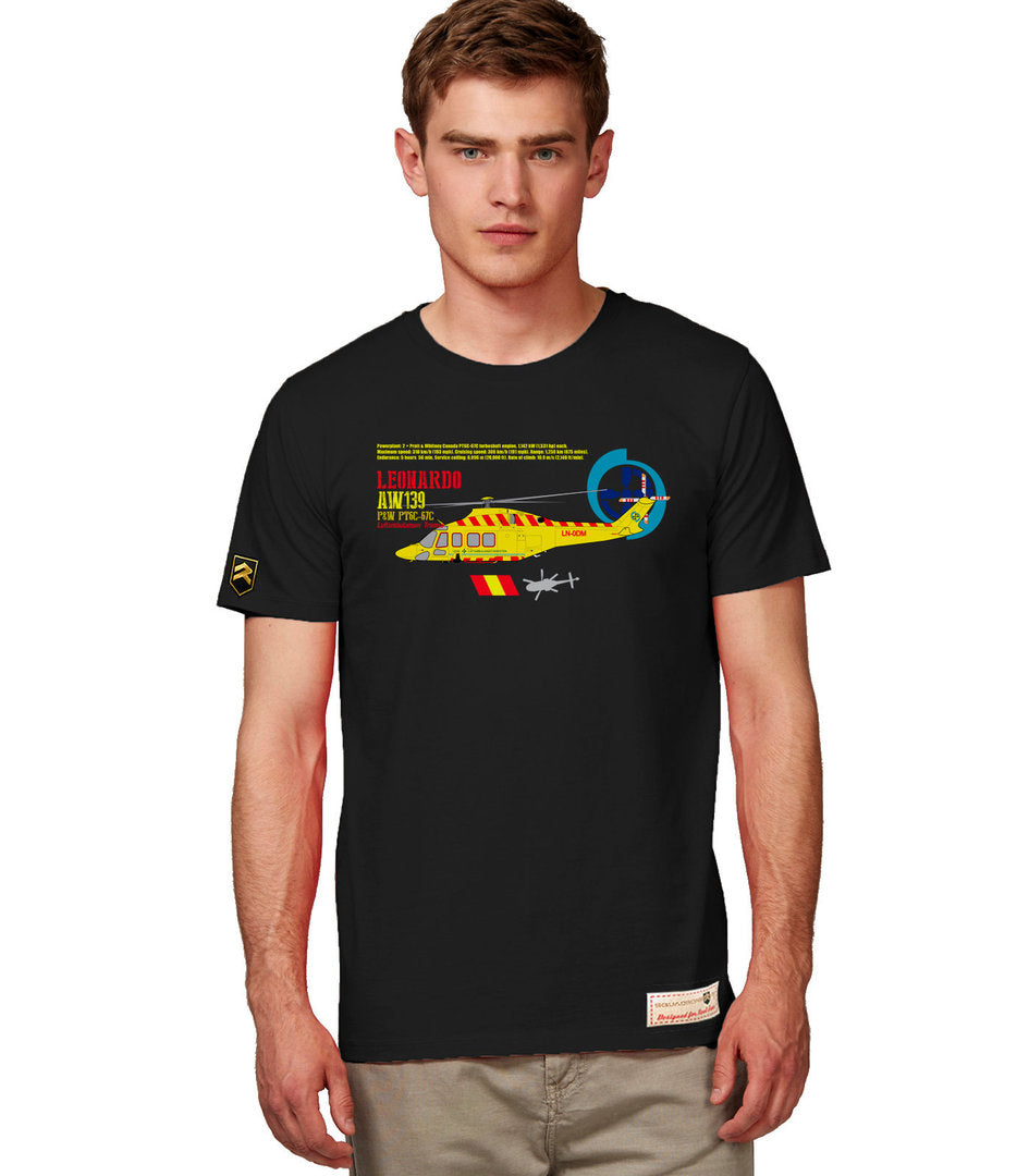 Camiseta AW-139 Luftambulansetjenesten Tromsø negra - Ambulancia aérea rescate ártico
