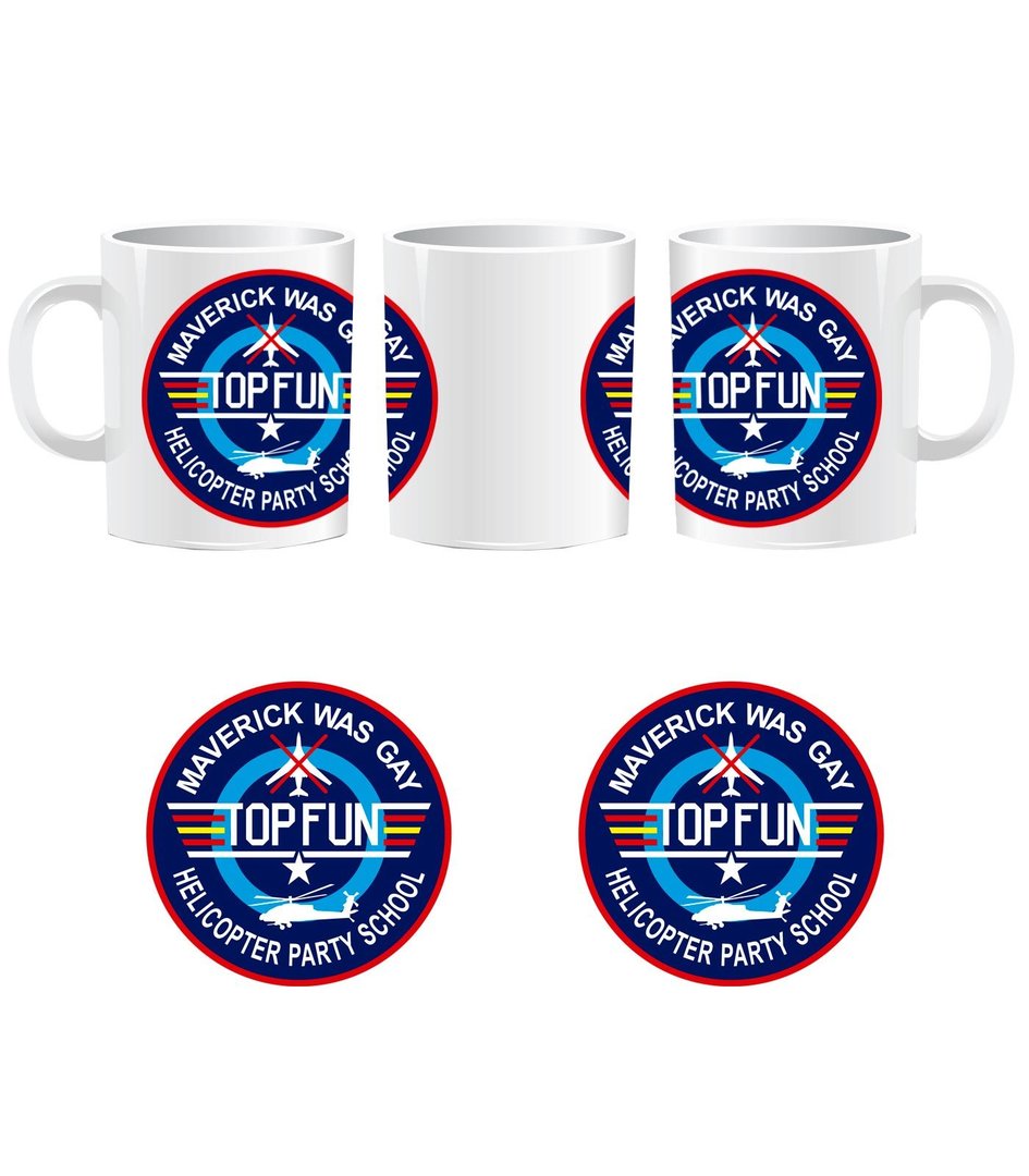 Taza Helicopter logo Top Fun