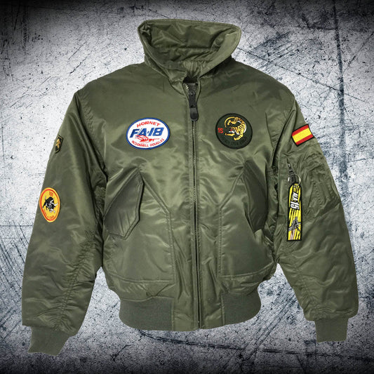 Cazadora de Piloto F-18 ALA 15 CWU verde oliva