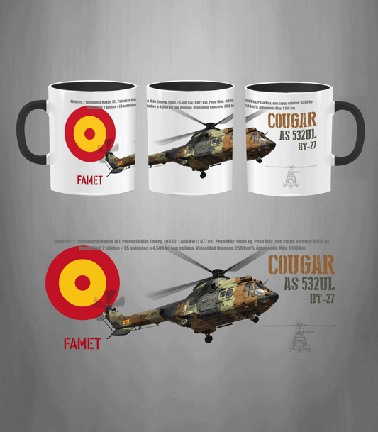 Taza Helicóptero Cougar FAMET