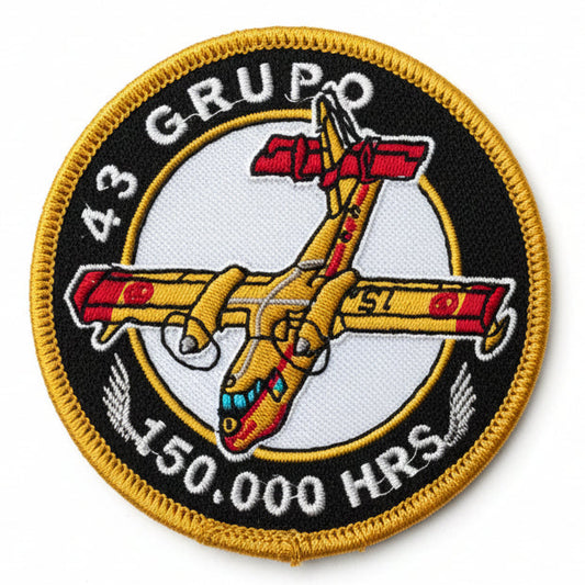 Parche 150.000 horas de vuelo 43 Grupo tejido - Insignia conmemorativa aviación militar 8 cm
