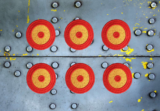 Conjunto de 6 escarapelas españolas bordadas termoadhesivas para planchar