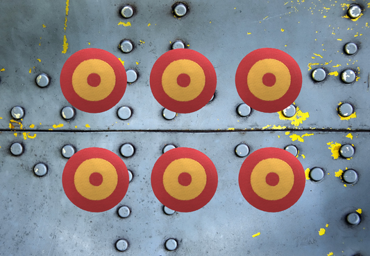 Conjunto de 6 escarapelas españolas tejidas termoadhesivas para planchar