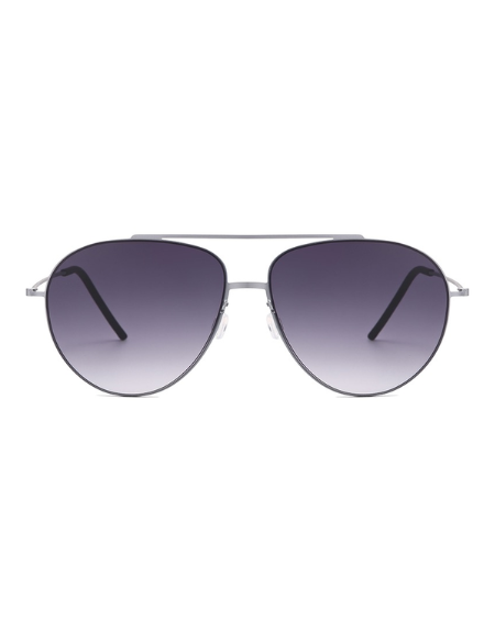 Gafas aviador Hudson plata PilotVisual 61 en negro con doble puente metálico y lentes degradadas

