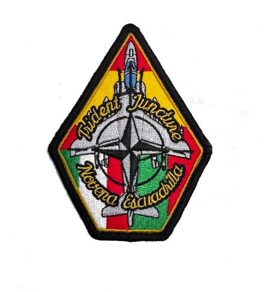 Parche bordado 9ª Escuadrilla Harrier Trident Juncture - Emblema con reverso termoadhesivo, 10 x 7,5 cm

