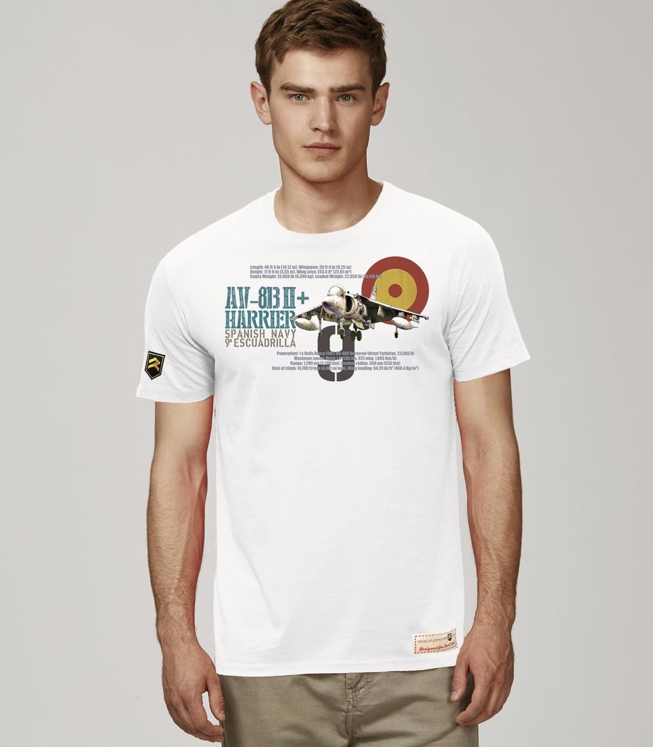 Camiseta AV-8B II HARRIER 9ª Escuadrilla Premium color blanco