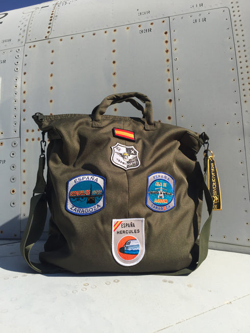 Bolsa casco piloto Ala 31 verde oliva C-130 Hercules A-400 Atlas