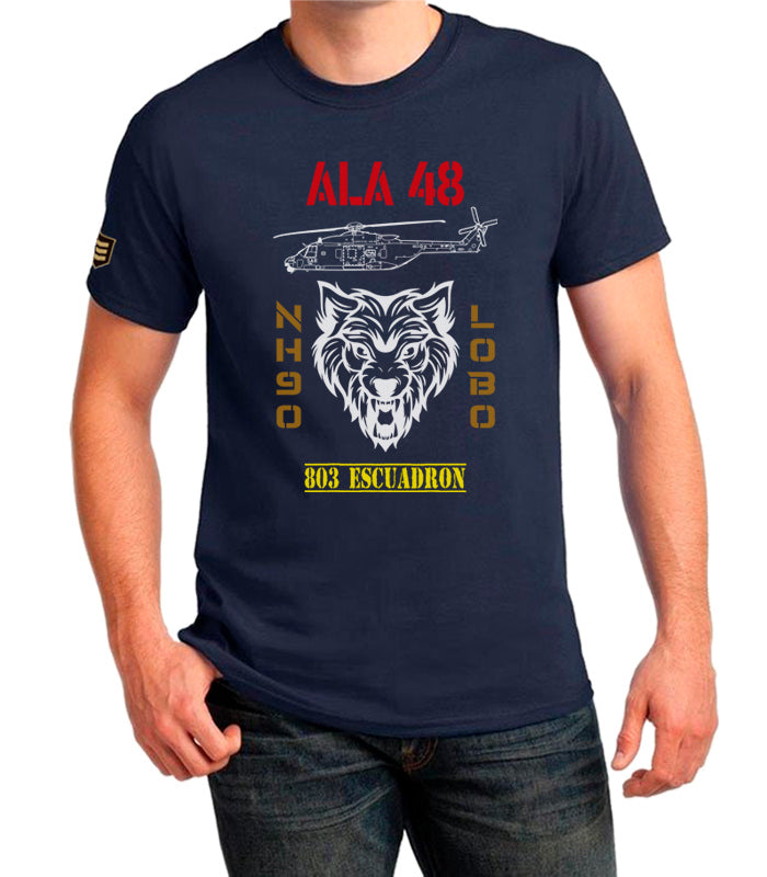 Camiseta militar Ala 48 803 Escuadrón NH90 Lobo