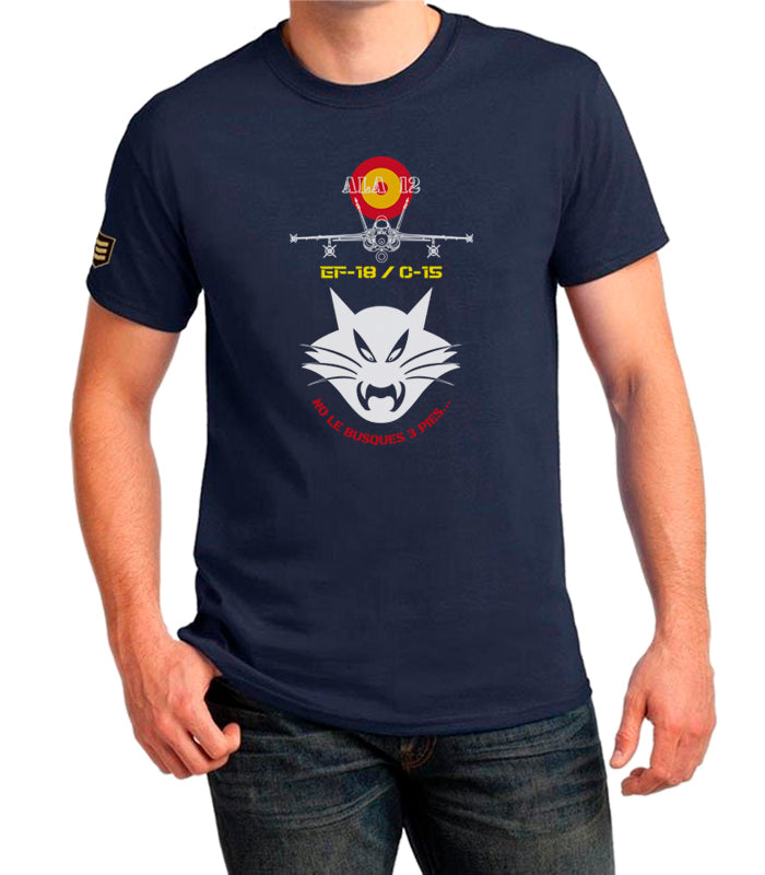 Camiseta militar Ala 12 Gato EF18 Hornet heritage
