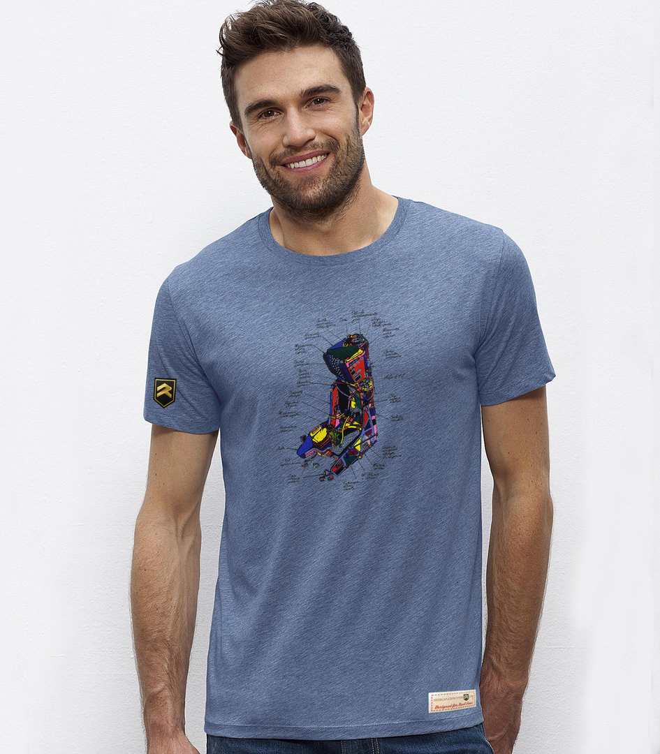 Camiseta Premium SEAT01 Colección COLO - Color Azul Jaspeado | Escuadrones
