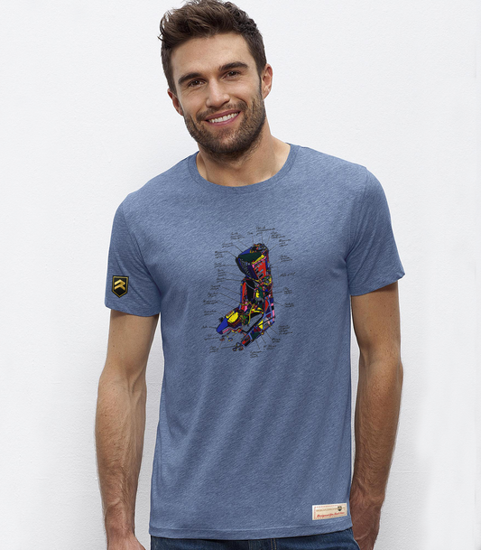 Camiseta Premium SEAT01 Colección COLO - Color Azul Jaspeado | Escuadrones
