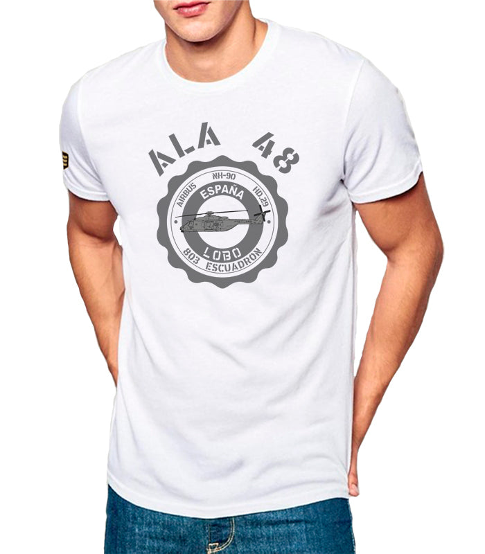 Camiseta militar Ala 48 803 Escuadrón NH90 medallón
