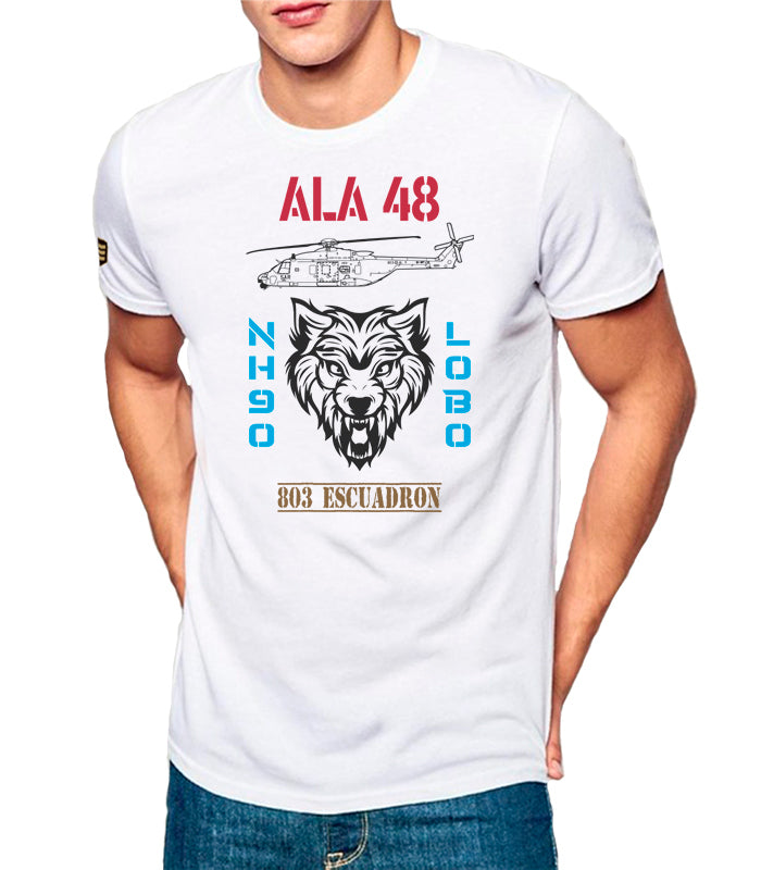 Camiseta militar Ala 48 803 Escuadrón NH90 Lobo