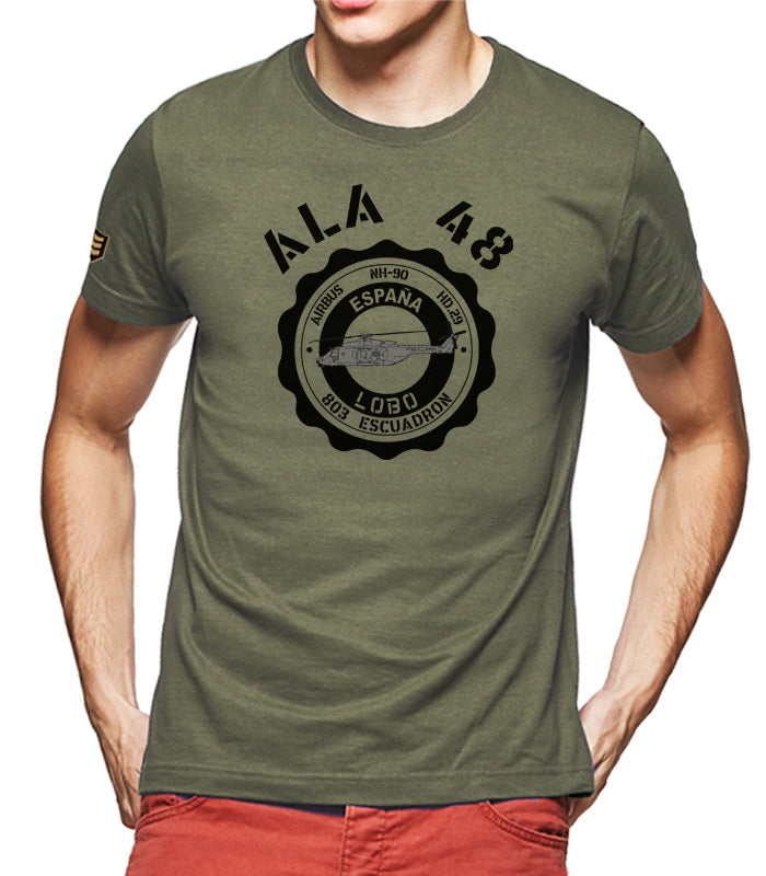 Camiseta militar Ala 48 803 Escuadrón NH90 medallón