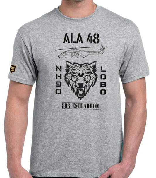 Camiseta militar Ala 48 803 Escuadrón NH90 Lobo
