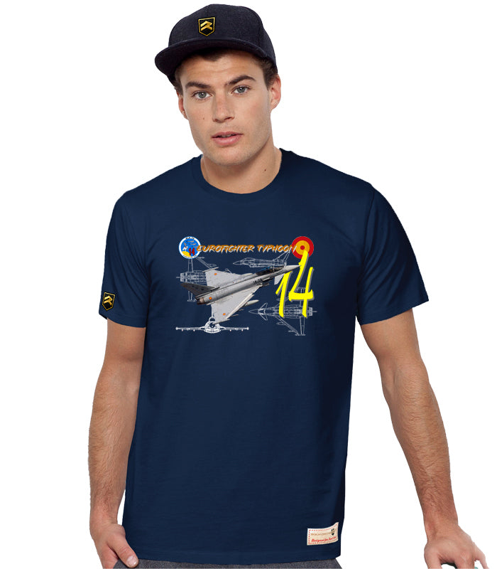 Camiseta Eurofighter Typhoon Ala 14 Ejército del Aire azul marino - Aviación de combate
